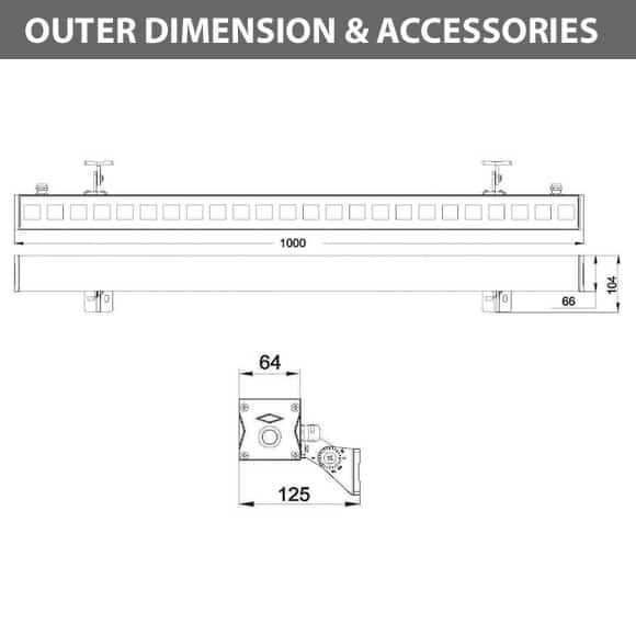 Architectural facade wall washer for designer linear lighting